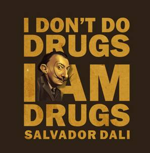 I Am Drugs - Dali Dope Square Art Prints PosterGully Specials